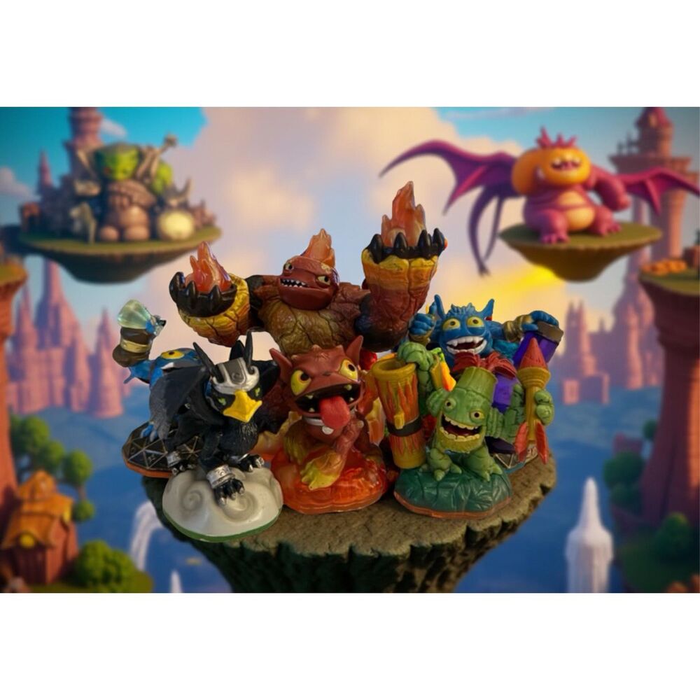 Activision Skylanders Eruptor, Pop Fizz x2, Hot Dog, Sonic Boom, Zook Figures